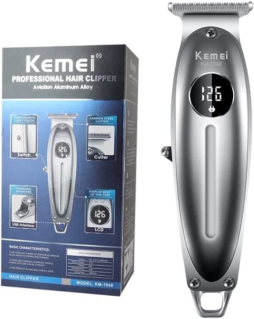 MÁQUINA DE AFEITAR KEMEI TRIMMER PATILLERA PROFESIONAL 1948 220V - 1