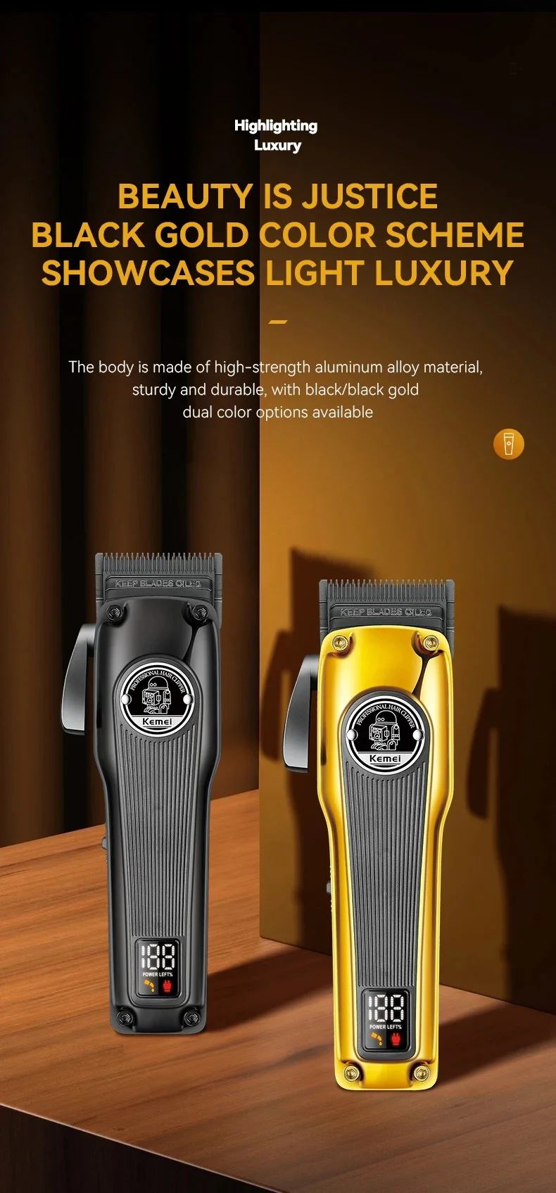 MÁQUINA AFEITADORA KEMEI CORTA PELO CLIPPER 1825 - 2