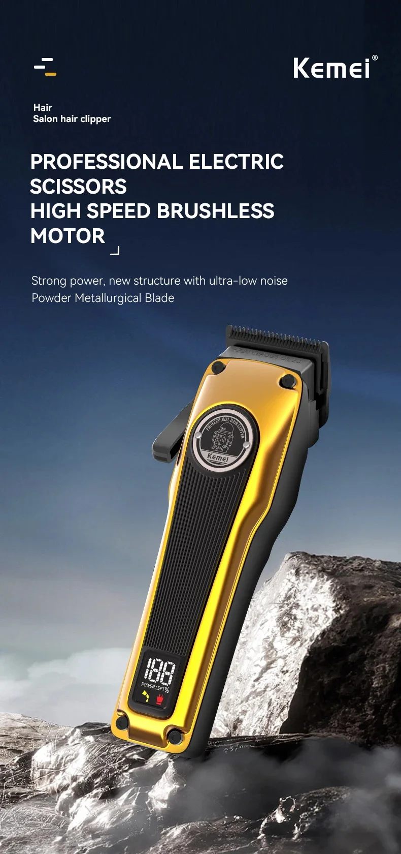MÁQUINA AFEITADORA KEMEI CORTA PELO CLIPPER 1825 - 4