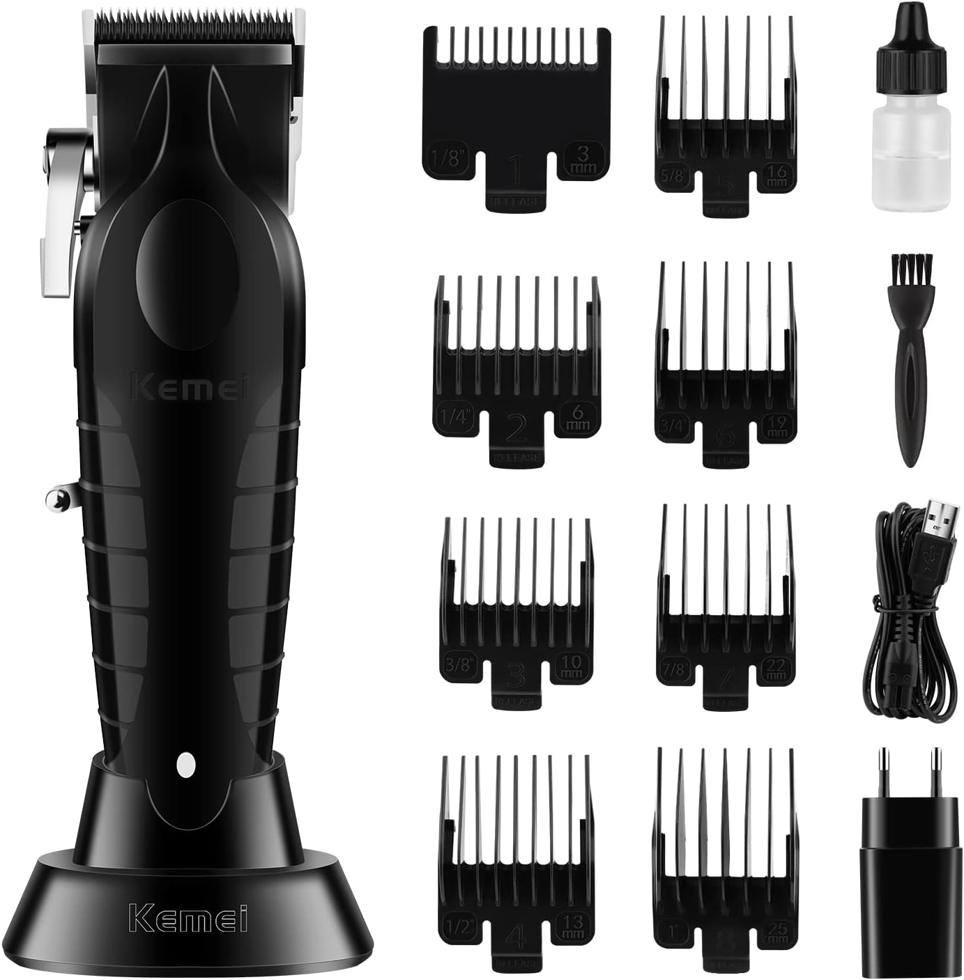 MÁQUINA DE AFEITAR KEMEI CORTADORA PELO 2296 BASE CARGA - 1