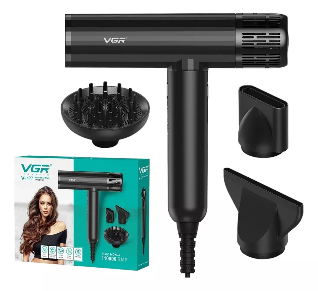 SECADOR DE CABELLO KEMEI VS427 VGR 427 CON DIFUSOR BOQUILLAS IMANATADAS - 6