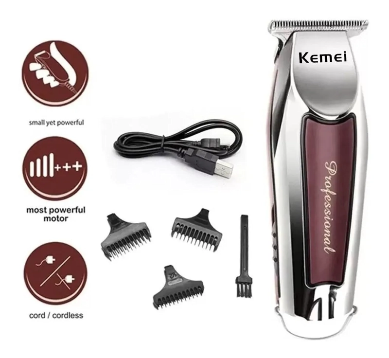 MÁQUINA DE AFEITAR KEMEI TRIMMER CORPORAL CORTADORA PELO 9163 - 2