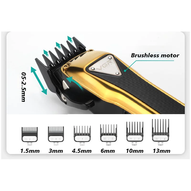 MÁQUINA AFEITADORA KEMEI V135 CORTA PELO CLIPPER VGR 135 PROFESIONAL - 4