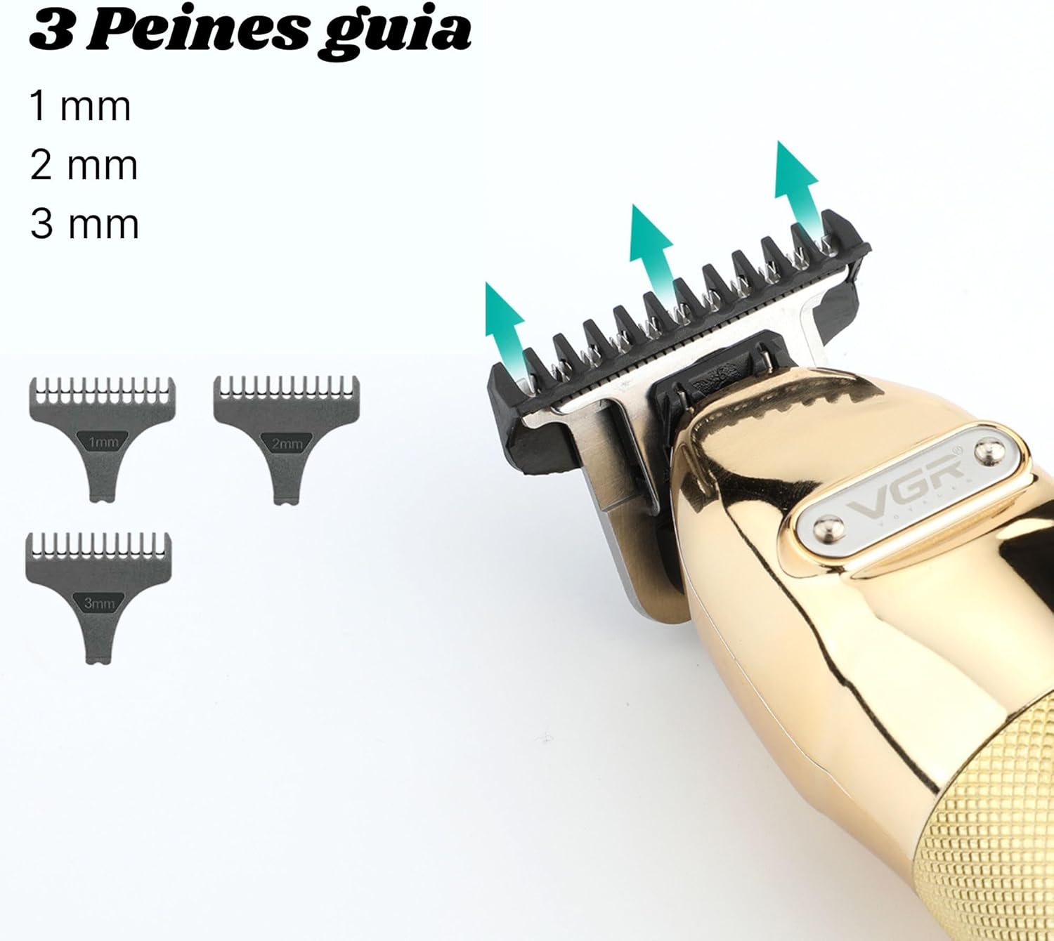 MÁQUINA DE AFEITAR KEMEI 275 TRIMMER PATILLERA INALAMBRICA VGR V - 3