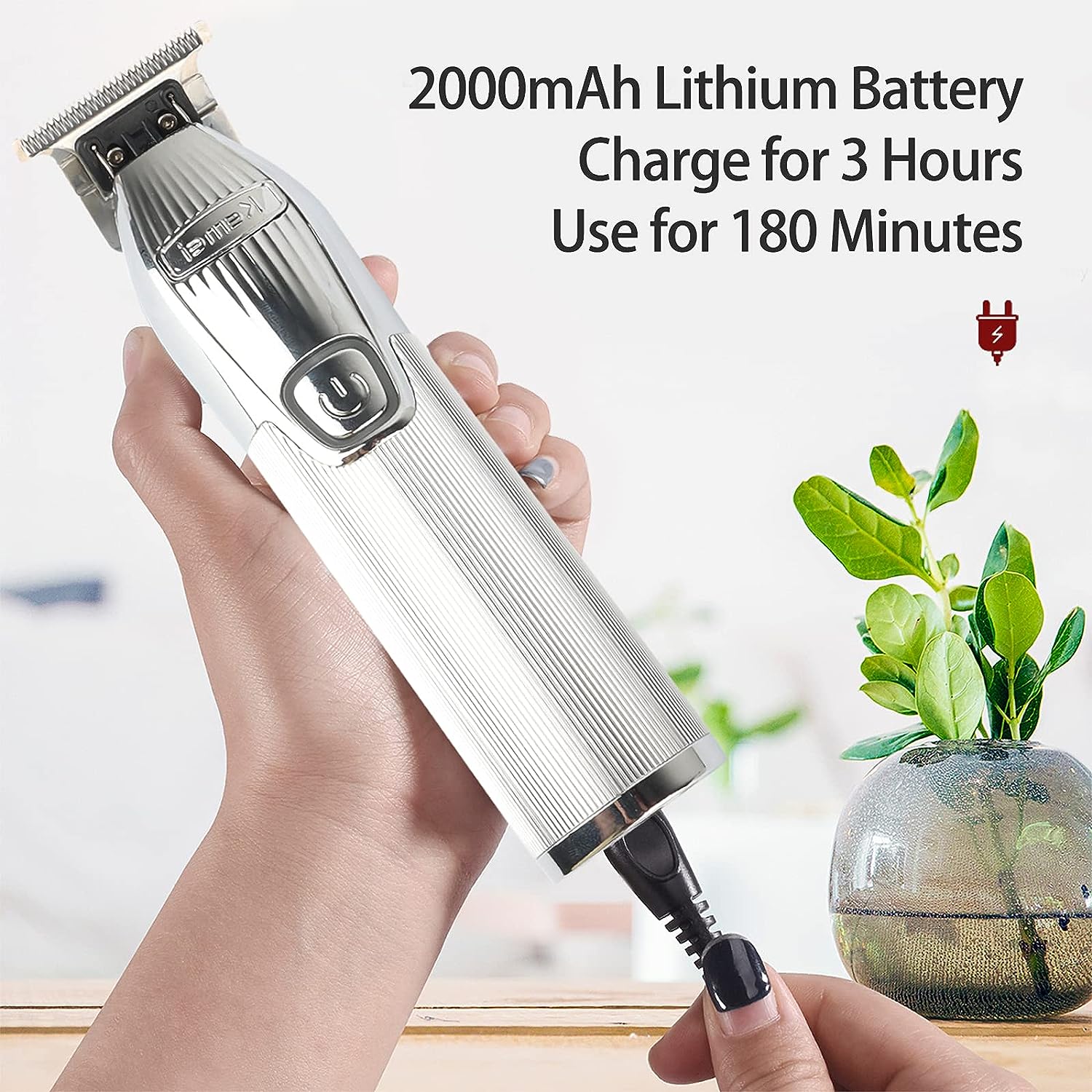 MÁQUINA DE AFEITAR KEMEI TRIMMER PATILLERA CORTADORA PELO I32 - 7