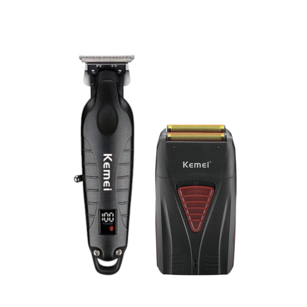 MÁQUINA RASURADORA KEMEI COMBO 3381 + TRIMMER PERFILADORA BARBERIA 2293 - 1