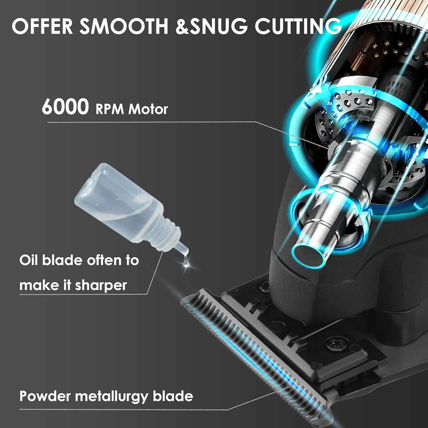 MÁQUINA RASURADORA KEMEI COMBO 3381 + TRIMMER PERFILADORA BARBERIA 2293 - 5