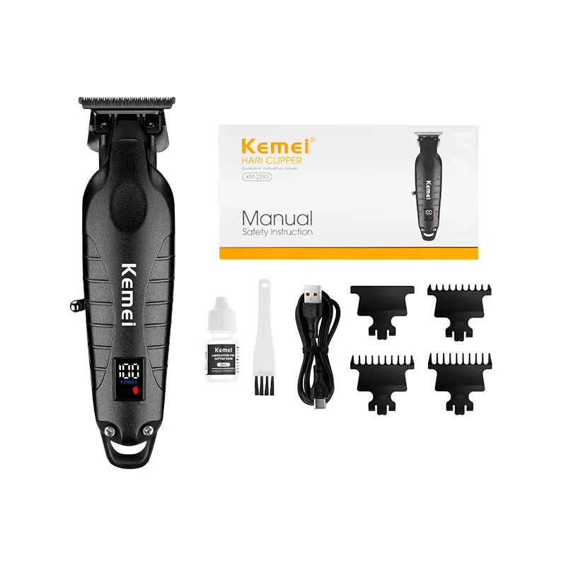 MÁQUINA RASURADORA KEMEI COMBO 3381 + TRIMMER PERFILADORA BARBERIA 2293 - 10
