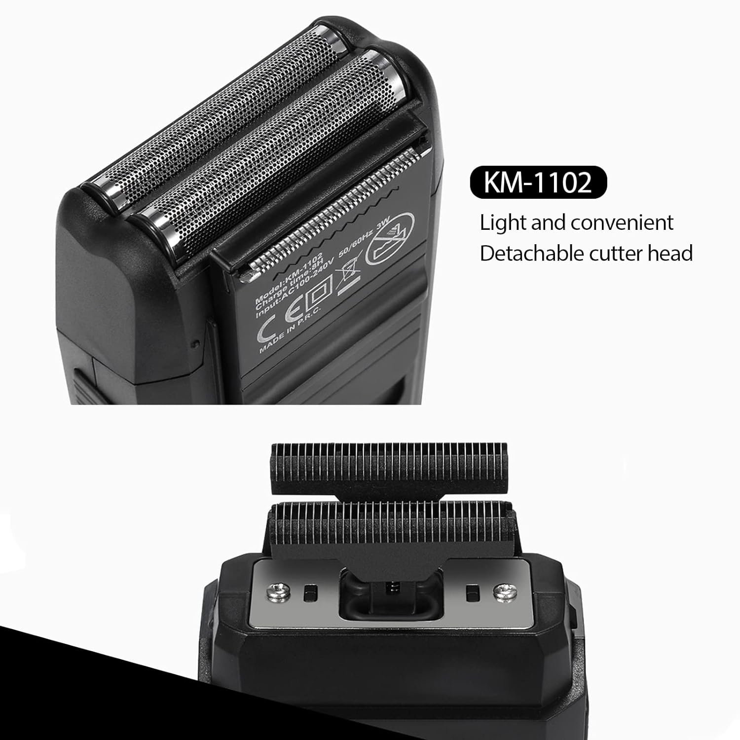 COMBO KEMEI PATILLERA TRIMMER 9163 + SHAVER RASURADORA 1102 - 9