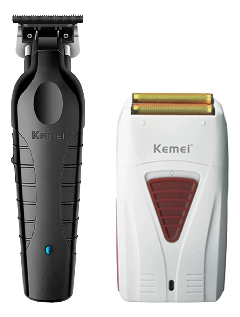 SET KEMEI RASURADORA INALAMBRICA 3382 + TRIMMER PERFILADORA 2299 - 1