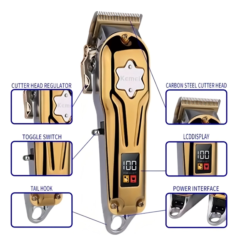SET KEMEI RASURADORA INALAMBRICA 3382 + TRIMMER PERFILADORA 2299 - 4