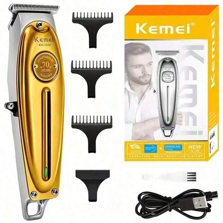 PACK 3 MAQUINAS KEMEI PROFESIONAL INALAMBRICA CLIPPER + TRIMMER + SHAVER - 4