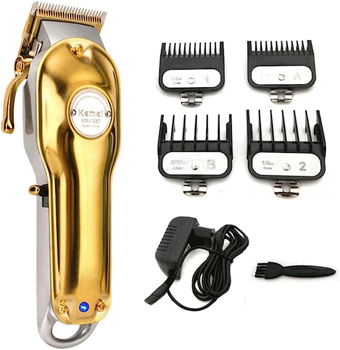 PACK 3 MAQUINAS KEMEI TX1 PROFESIONAL INALAMBRICA DORADO - 5