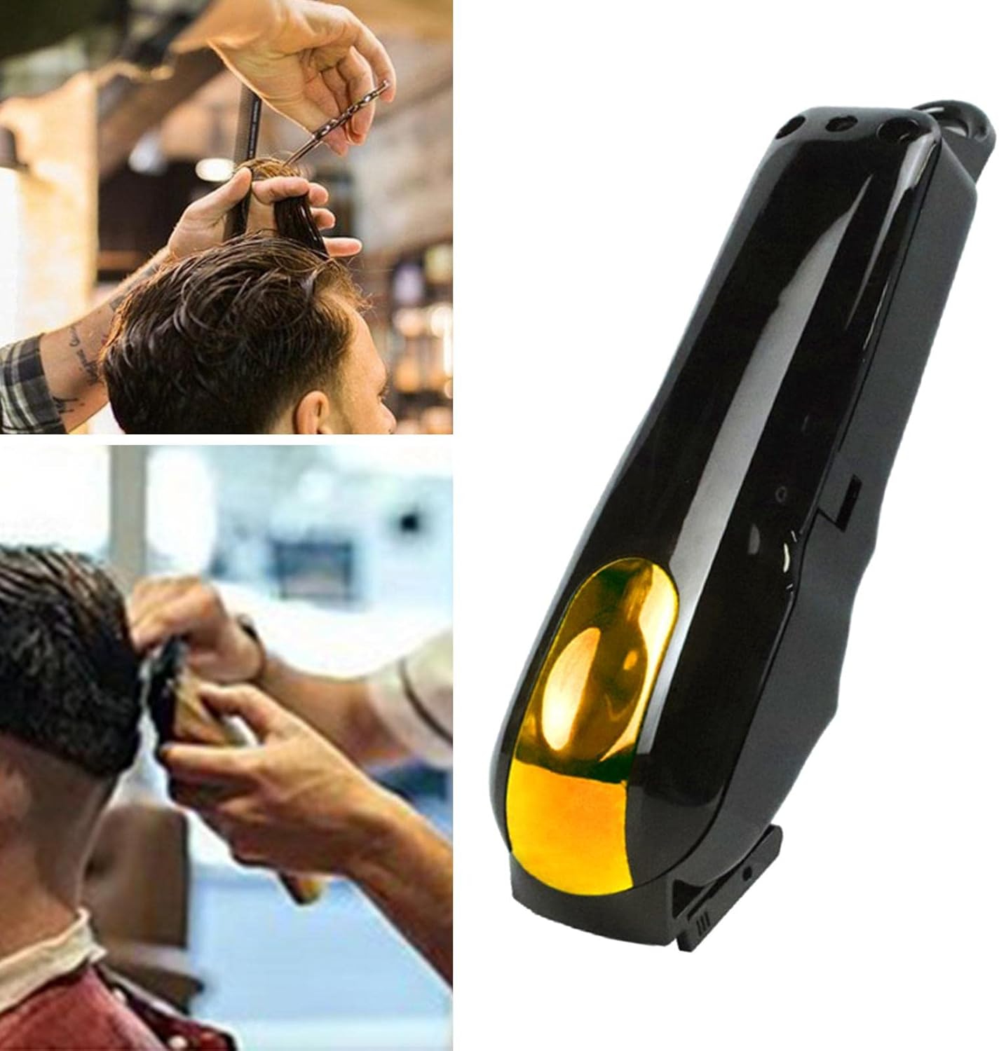 CARCASA PARA MAQUINA WAHL CLIP TRANSPARENTE NEGRO CON DORADO - 2