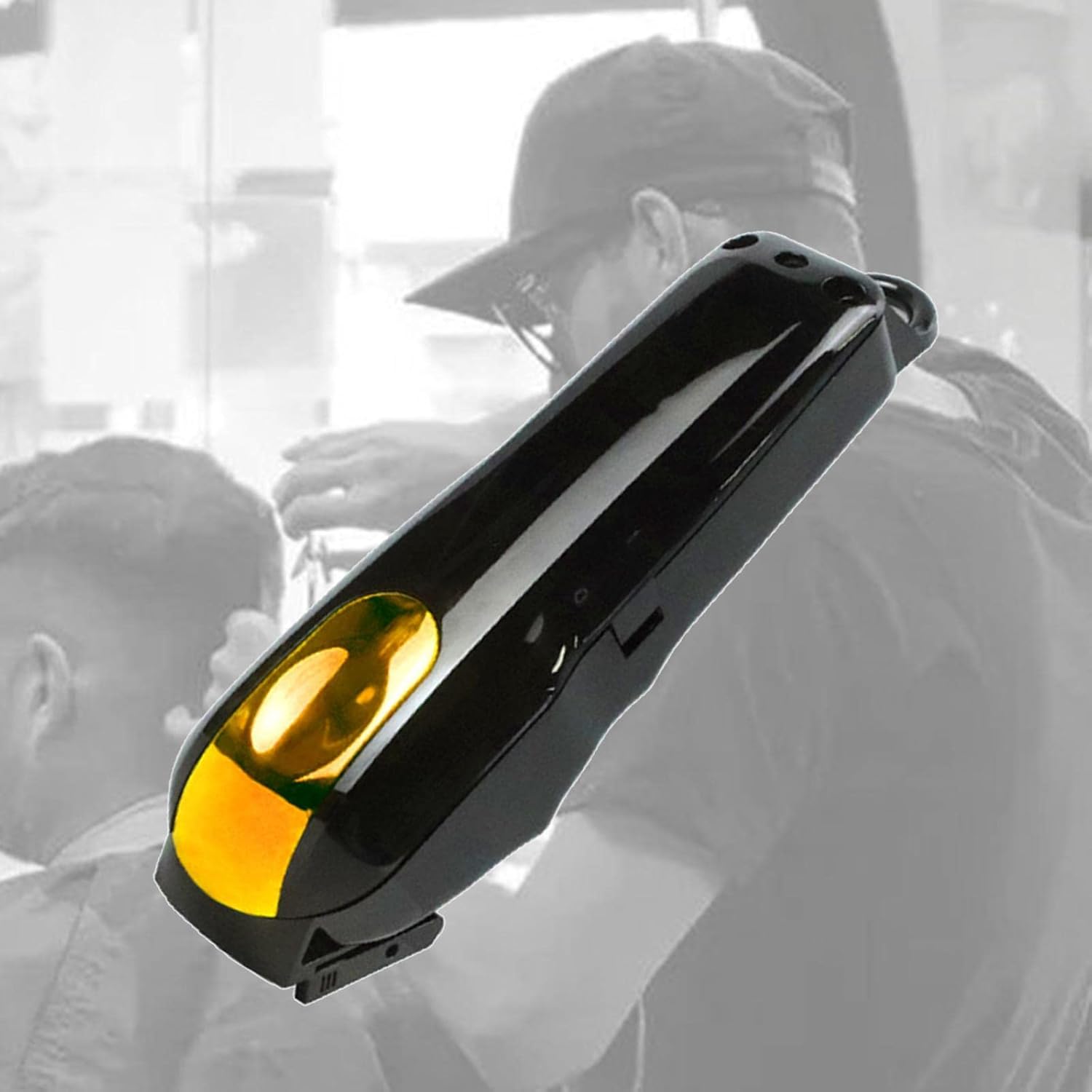 CARCASA PARA MAQUINA WAHL CLIP TRANSPARENTE NEGRO CON DORADO - 4