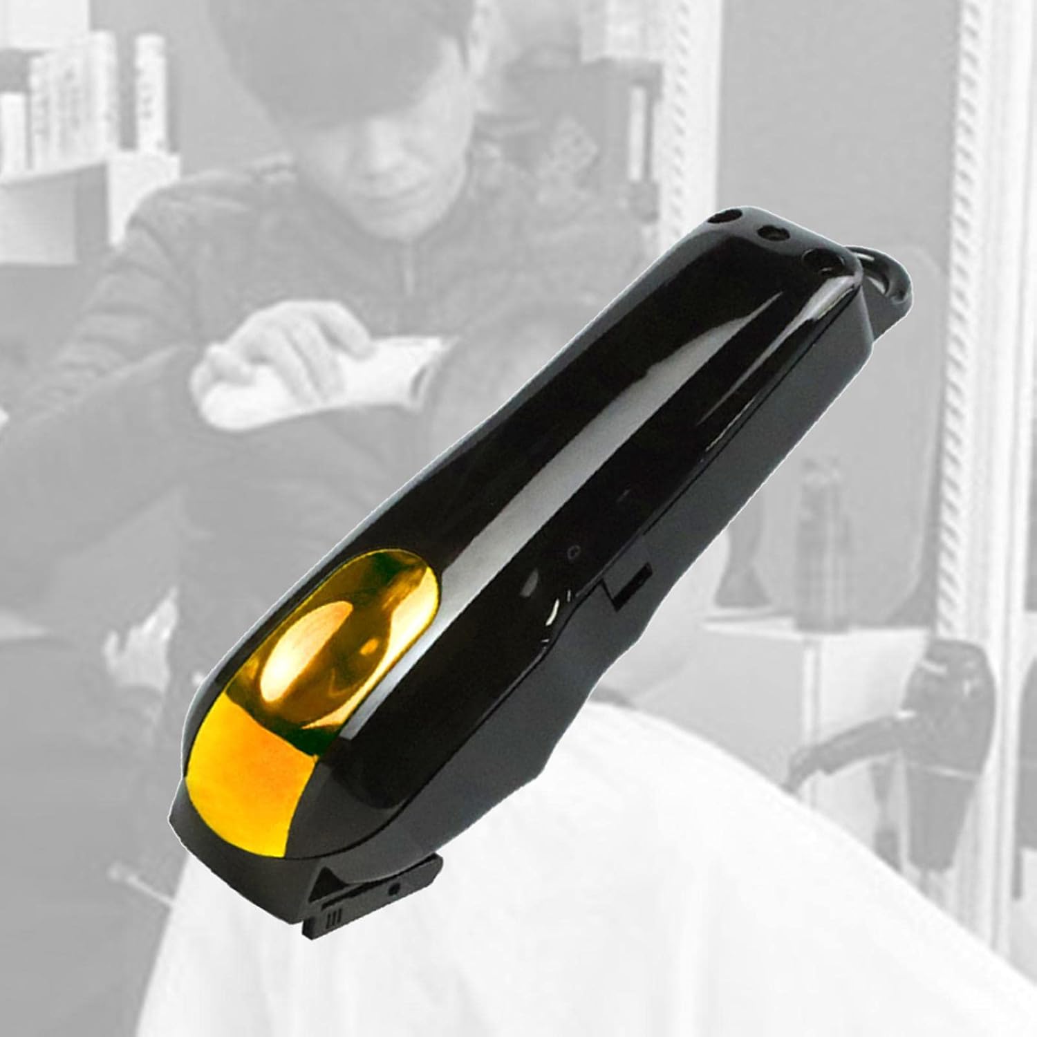 CARCASA PARA MAQUINA WAHL CLIP TRANSPARENTE NEGRO CON DORADO - 6