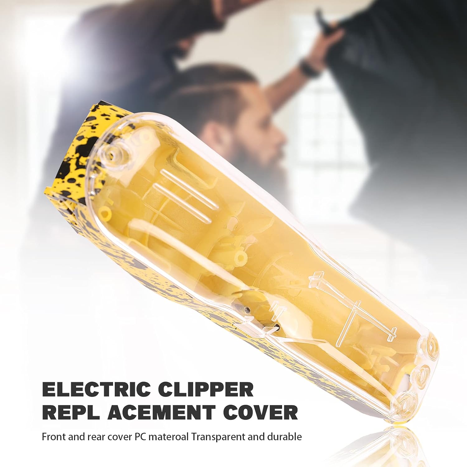 CARCASA PARA MAQUINA WAHL CLIP TRANSPARENTE AMARILLO - 1