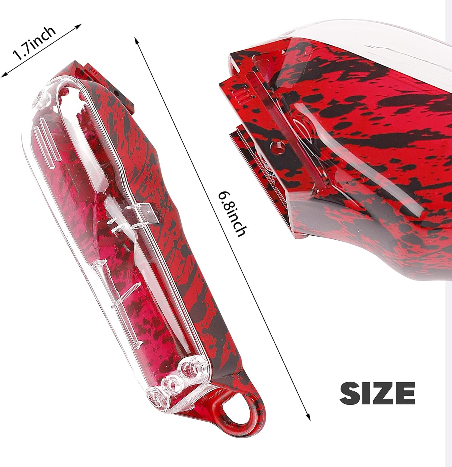 CARCASA PARA MAQUINA WAHL CLIP TRANSPARENTE ROJO - 4