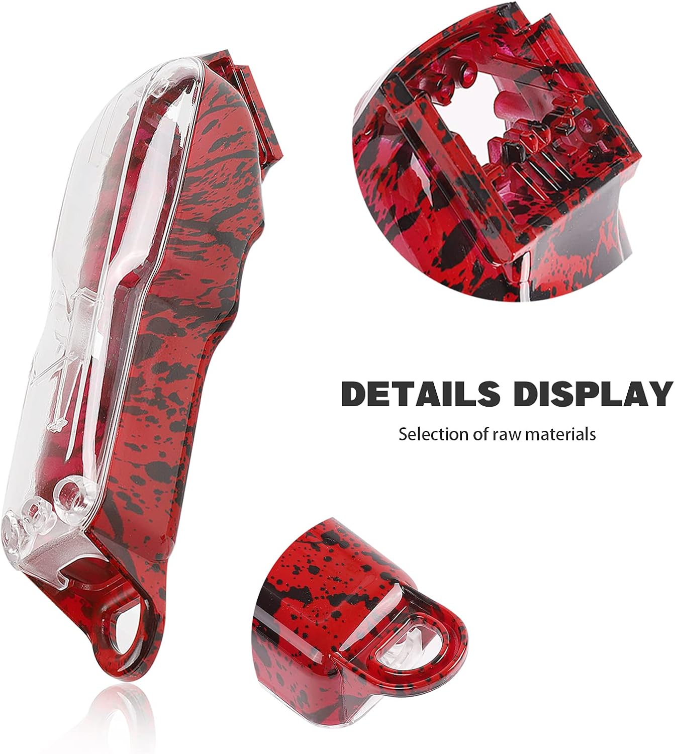 CARCASA PARA MAQUINA WAHL CLIP TRANSPARENTE ROJO - 5