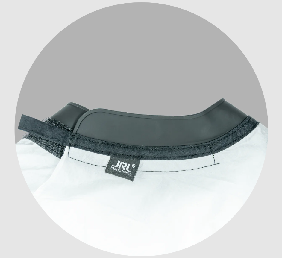 CAPA JRL PROFESSIONAL BLANCA CON CUELLO SILICONA BARBERIA PROFESIONAL - 1