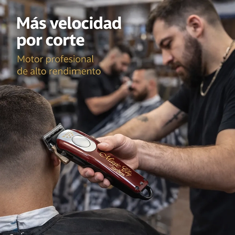 CORTADORA DE PELO WAHL MAGIC CLIP PROFESSIONAL 5 STAR CORDLESS 8148 PLATEADA Y ROJA 110V/220V - 6