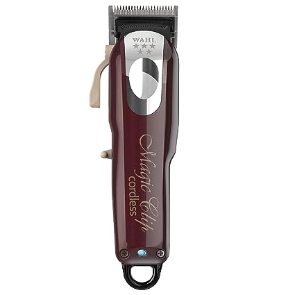 CORTADORA DE PELO WAHL MAGIC CLIP PROFESSIONAL 5 STAR CORDLESS 8148 PLATEADA Y ROJA 110V/220V - 8