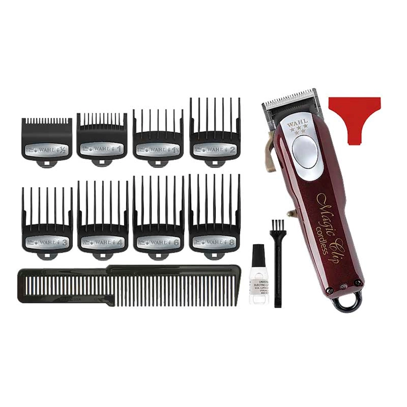 CORTADORA DE PELO WAHL MAGIC CLIP PROFESSIONAL 5 STAR CORDLESS 8148 PLATEADA Y ROJA 110V/220V - 9