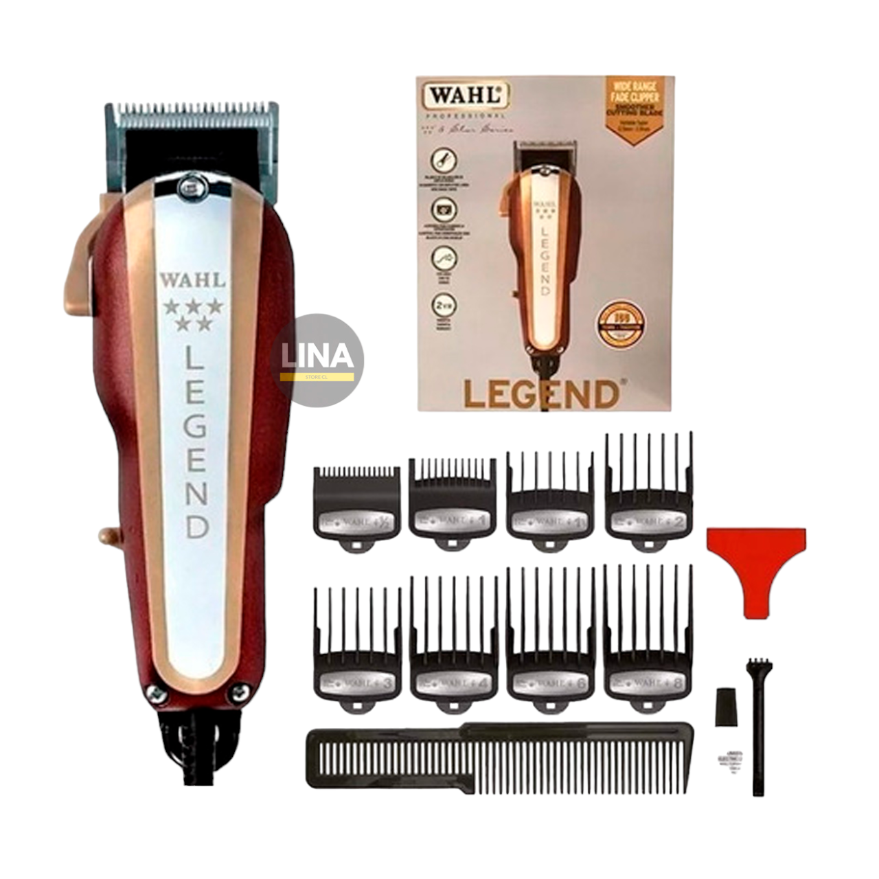 MÁQUINA DE AFEITAR WAHL LEGEND CORTA PELO PROFESIONAL 5 STAR SERIES PLATEADO/ROJO - 4