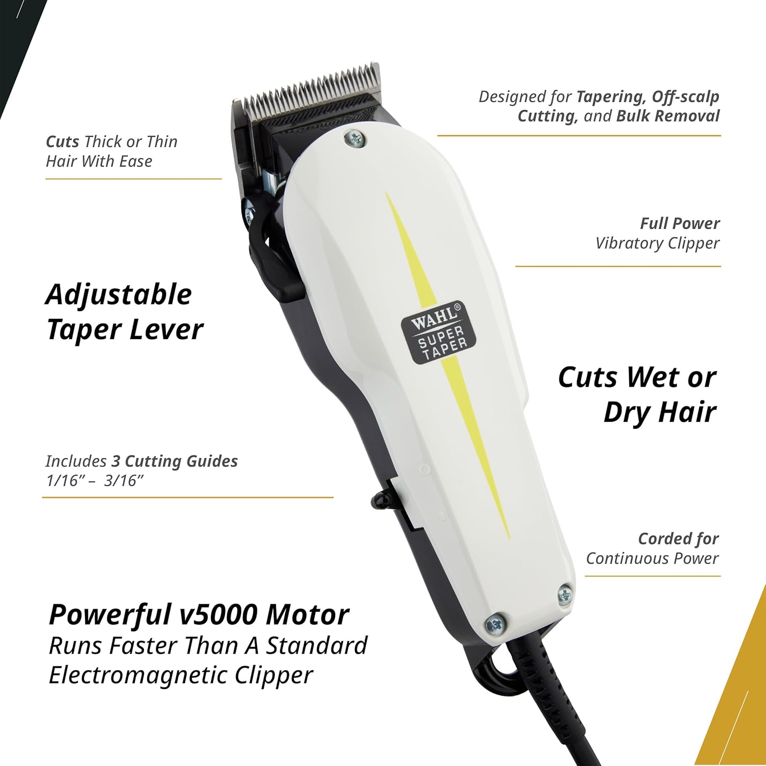 CORTADORA DE PELO WAHL PROFESSIONAL SUPER TAPER BLANCA 220V BLANCO - 3