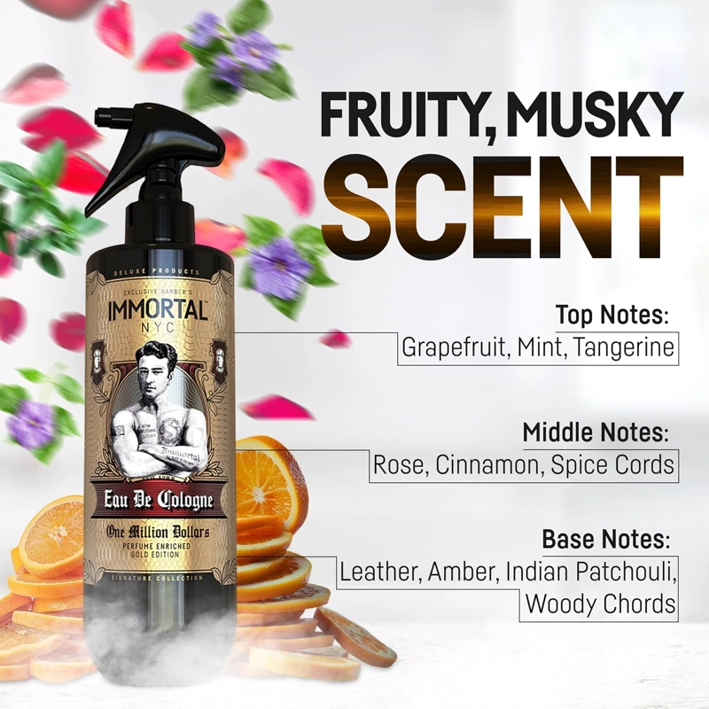 IMMORTAL NYC AFTER SHAVE SPRAY PREMIER COLONIA PARA HOMBRE - - ALMIZCLE AFRUTADO - 8