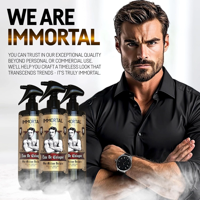 IMMORTAL NYC AFTER SHAVE SPRAY PREMIER COLONIA PARA HOMBRE - - ALMIZCLE AFRUTADO - 11