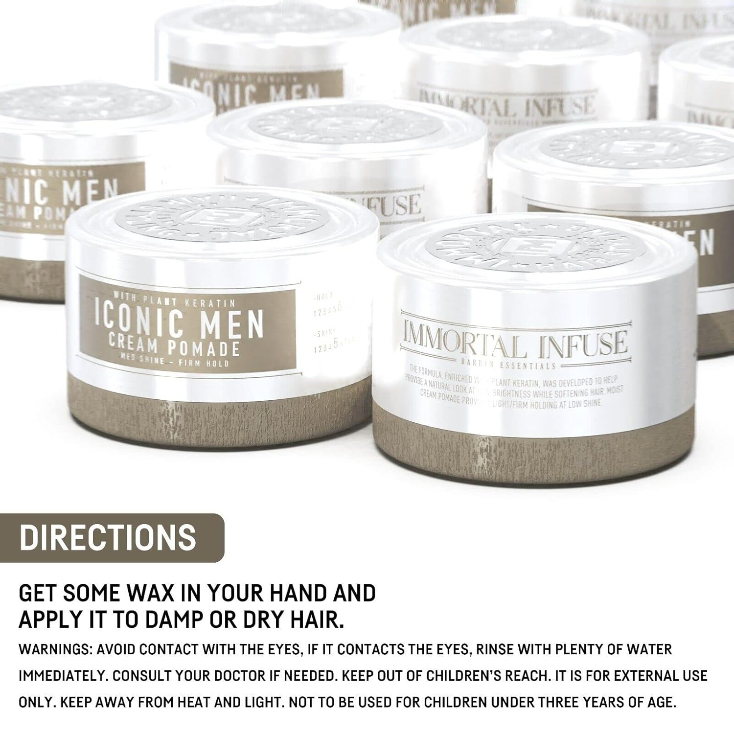 IMMORTAL INFUSE ICONIC  MEN CREAM POMADE 150 ML CERA HOMBRE - 3