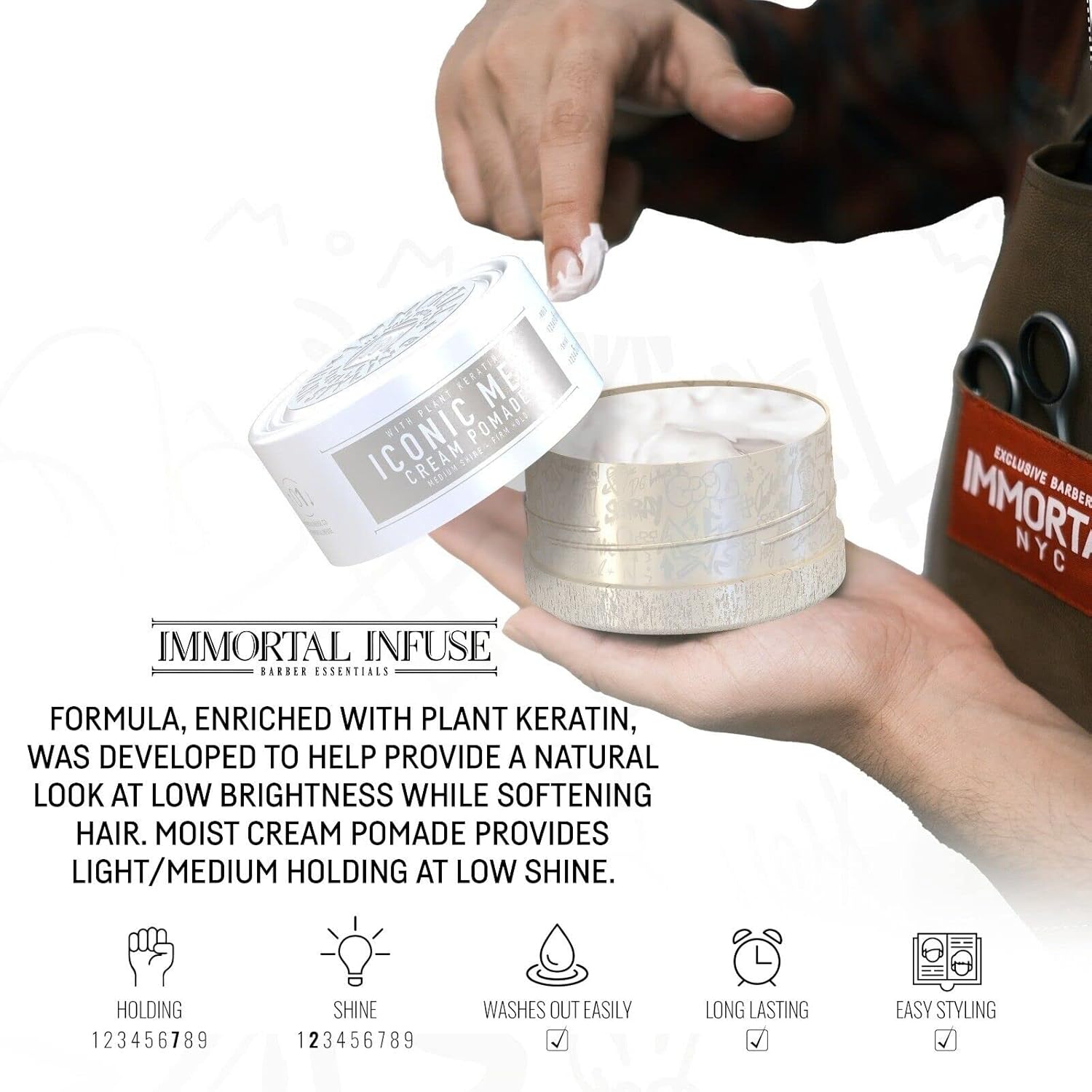 IMMORTAL INFUSE ICONIC  MEN CREAM POMADE 150 ML CERA HOMBRE - 5