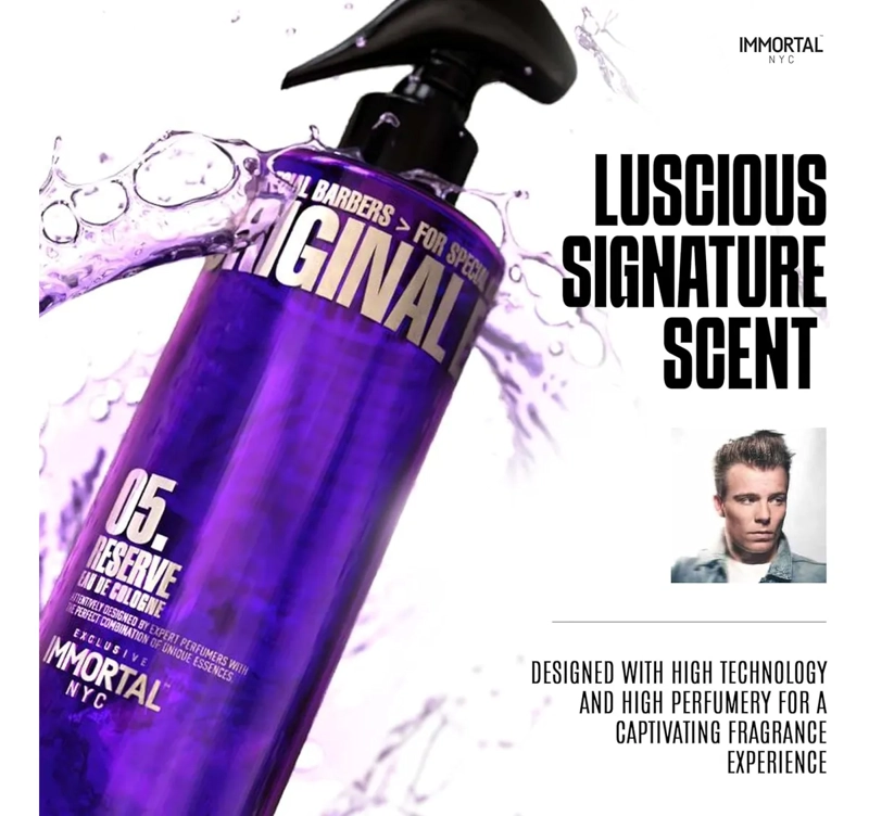 AFTER SHAVE IMMORTAL SPRAY PREMIUM COLONIA 500ML PROFESIONAL FLORAL AFRUTADO - 3