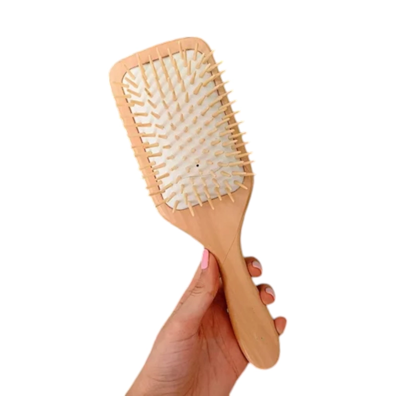 CEPILLO DESENREDANTE DE MADERA PARA CABELLO PROFESIONAL - 1