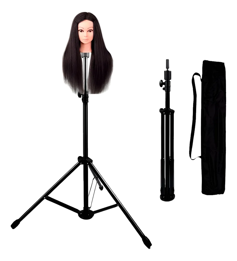 ATRIL PEDESTAL PARA CABEZA TECNICA + CABEZA SINTETICA NORMAL CAFE OSCURO - 1