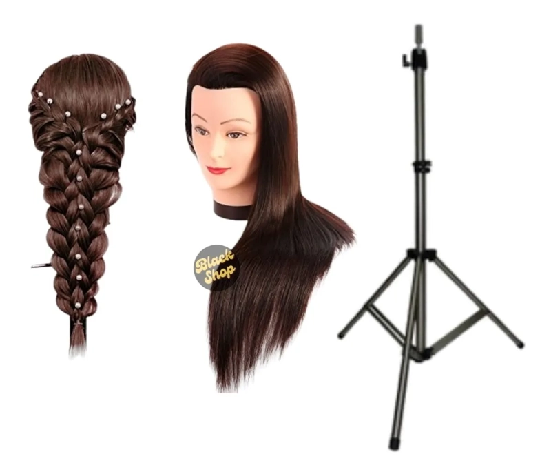 ATRIL PEDESTAL PARA CABEZA TECNICA + CABEZA SINTETICA NORMAL CAFE OSCURO - 6