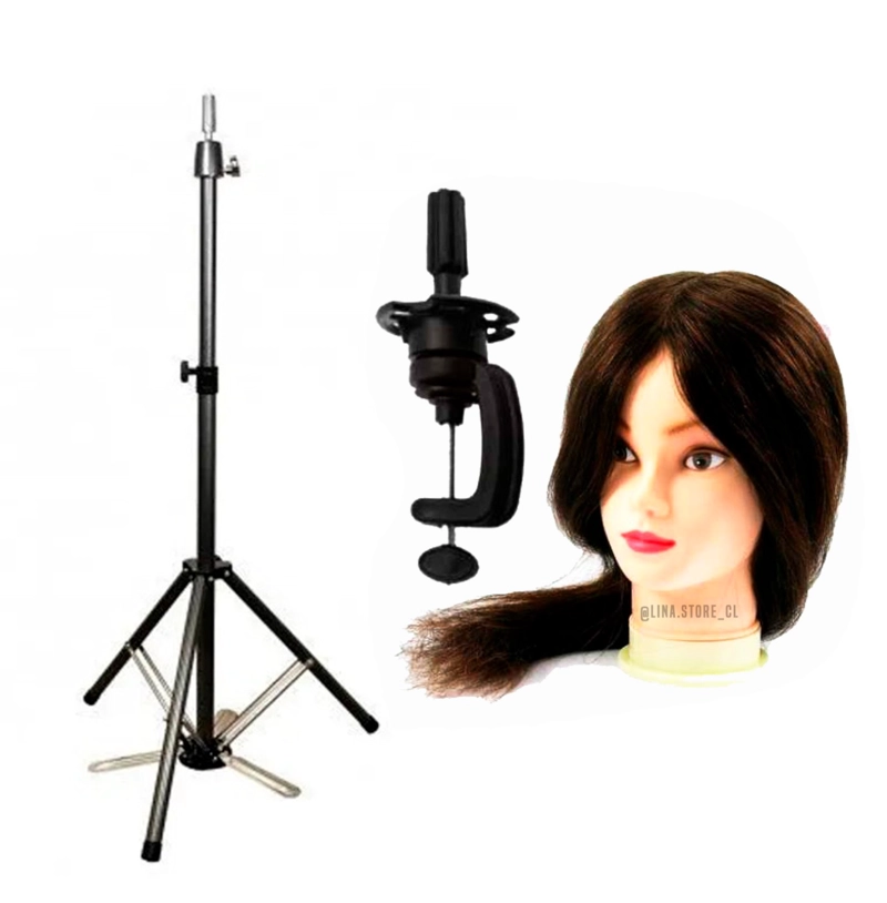 ATRIL PEDESTAL PARA CABEZA TECNICA + CABEZA SINTETICA NORMAL CAFE OSCURO - 13