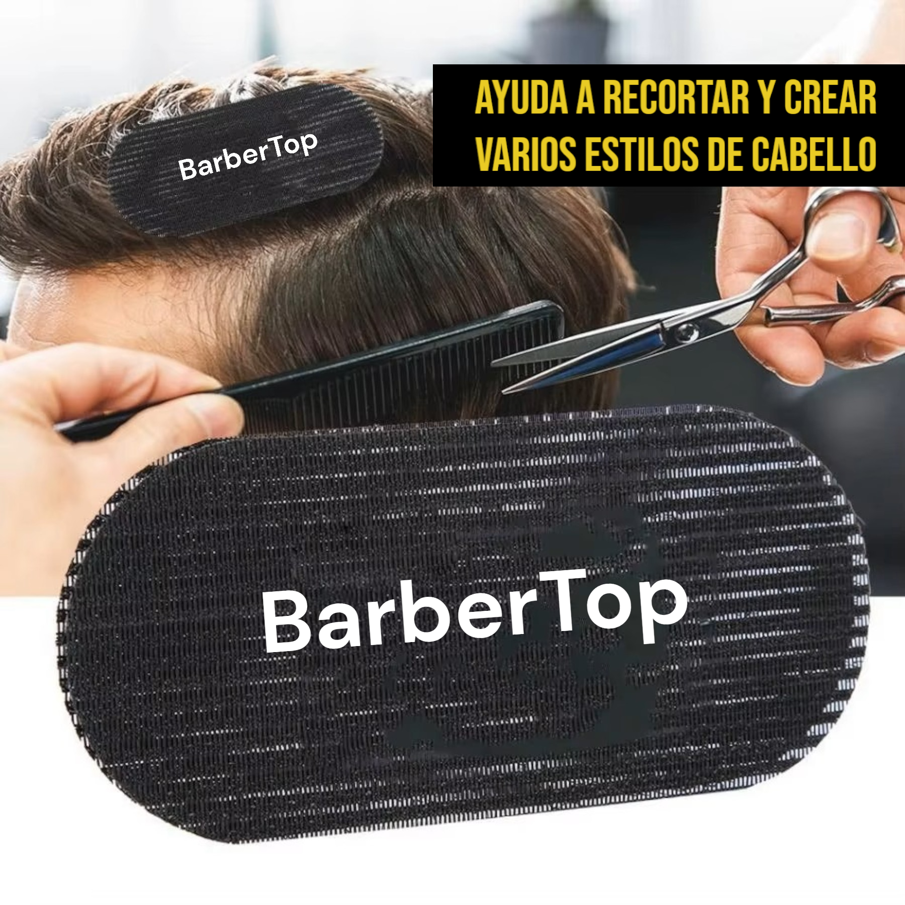 PARCHES DE BARBERIA ADHESIVOS PARA EL CABELLO - NEGRO - 4