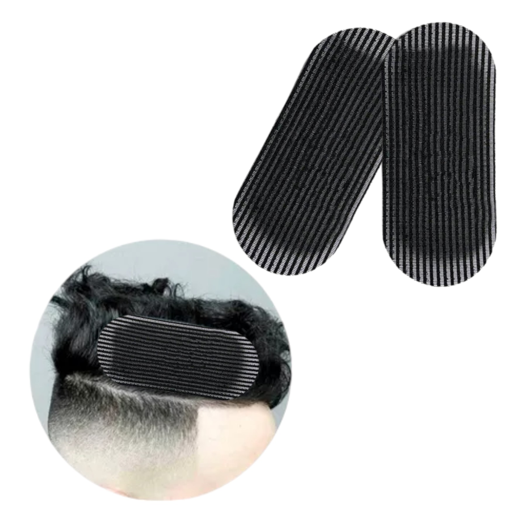 PARCHES DE BARBERIA ADHESIVOS PARA EL CABELLO - NEGRO - 6