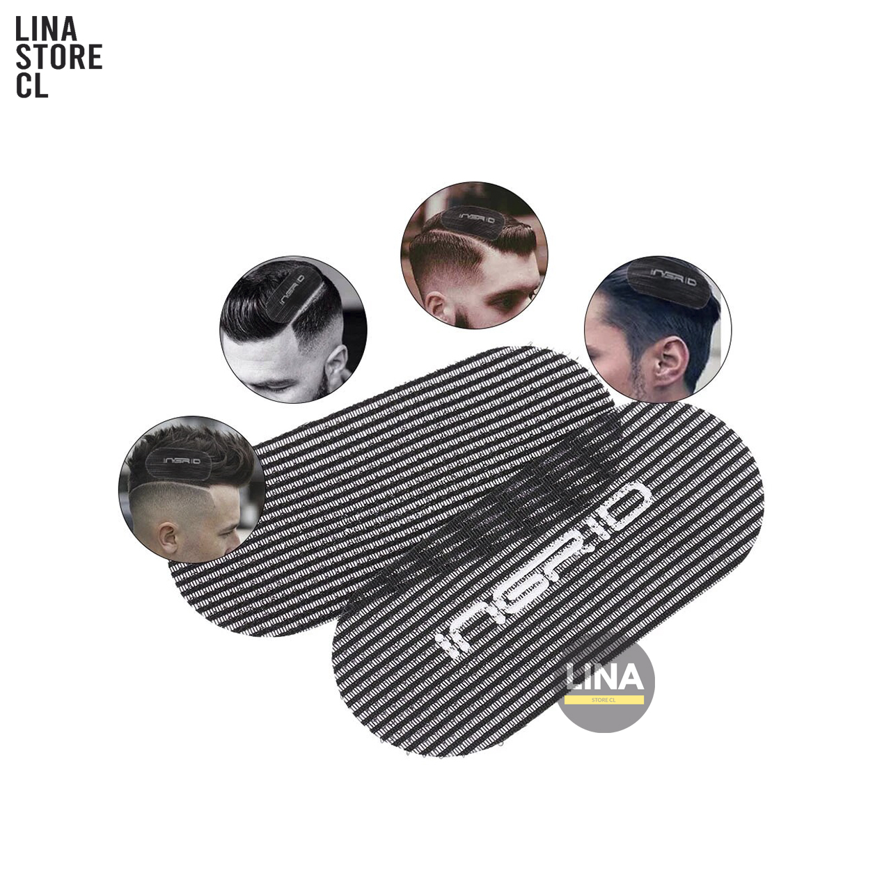 PARCHES DE BARBERIA ADHESIVOS PARA EL CABELLO - NEGRO - 10