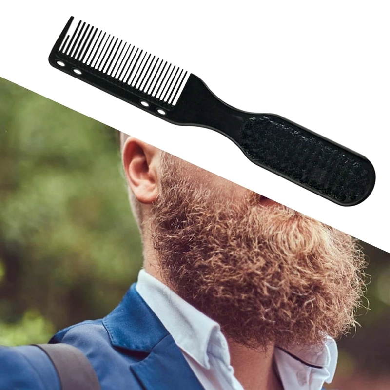 PEINE Y CEPILLO FADE BARBA BARBERIA CON PEINETA 2 EN 1 NEGRO - 3