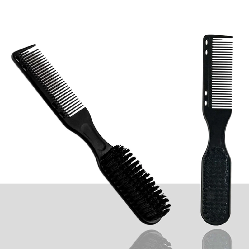 PEINE Y CEPILLO FADE BARBA BARBERIA CON PEINETA 2 EN 1 NEGRO - 5