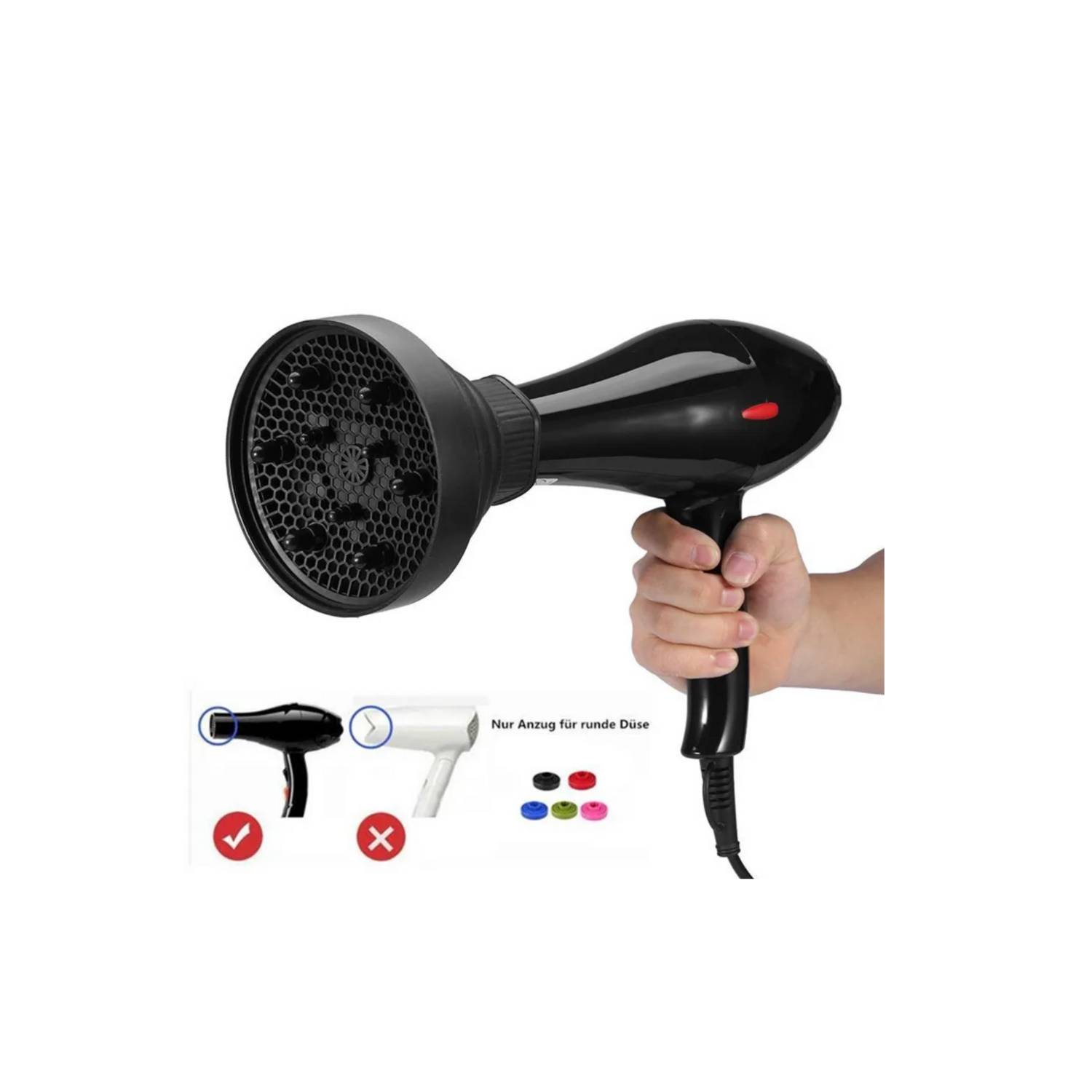 DIFUSOR PARA SECADOR PLEGABLE NEGRO UNIVERSAL - 5