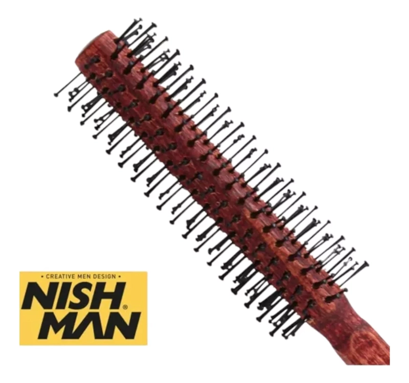 CEPILLO REDONDO PARA PELO NISHMAN MADERA HAIR BRUSH 29 MARRON - 2
