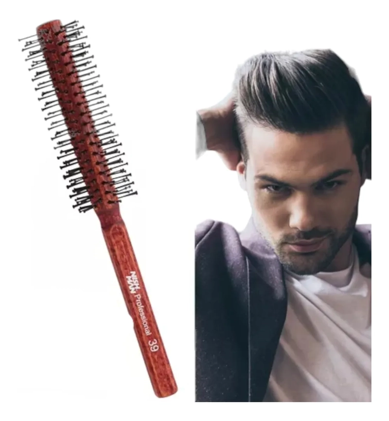 CEPILLO REDONDO PARA PELO NISHMAN MADERA HAIR BRUSH 29 MARRON - 4