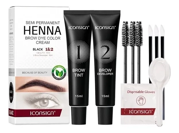 TINTE SEMI PERMANENTE PARA CEJAS Y PESTAÑAS HENNA 15ML NEGRO - 1