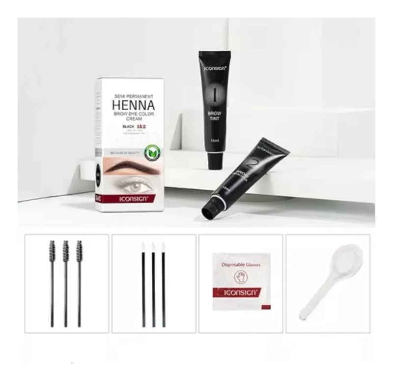 TINTE SEMI PERMANENTE PARA CEJAS Y PESTAÑAS HENNA 15ML NEGRO - 4