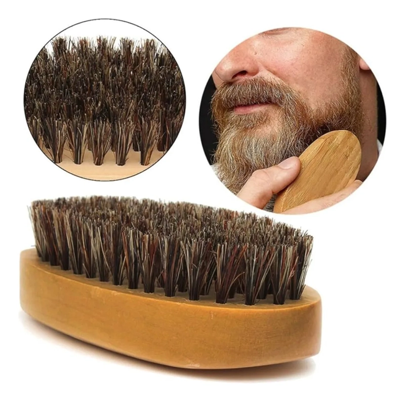 KIT BARBA RASTRILLO NAVAJA, PEINE MOLDEADOR, CEPILLO MADERA - 2
