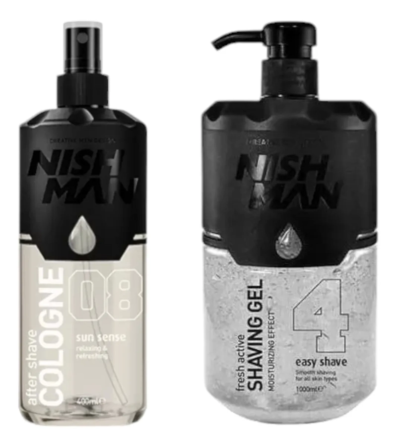 PACK 3 BARBA: RASTRILLO, CEPILLO, AFTER SHAVE, GEL Y PLANTILLA - 2